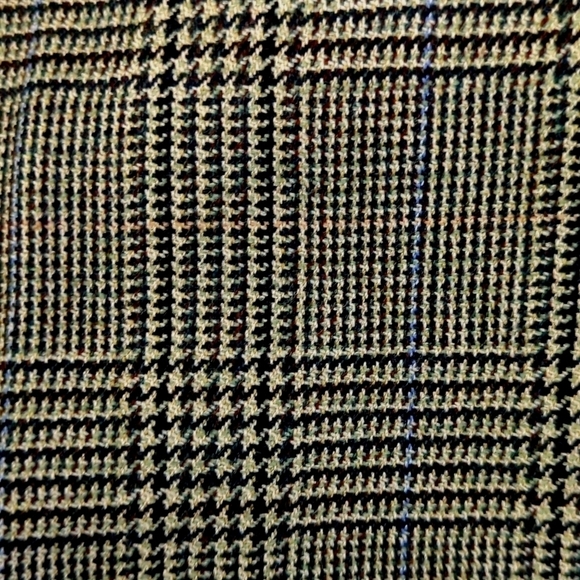 Talbots 90's Vintage 100% Wool Plaid High Rise Straight Leg Trousers Sage 10P - Picture 11 of 16